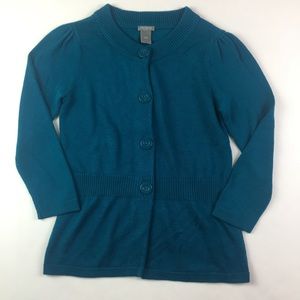 Ann Taylor Small Knit Sweater Button Blue.